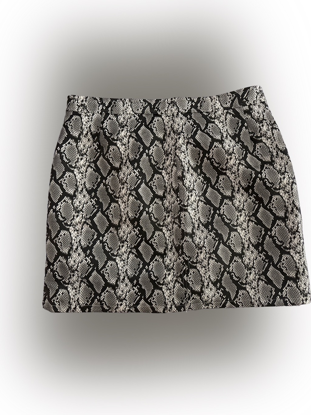 Blank NYC Black and White Snake Print Mini Skirt